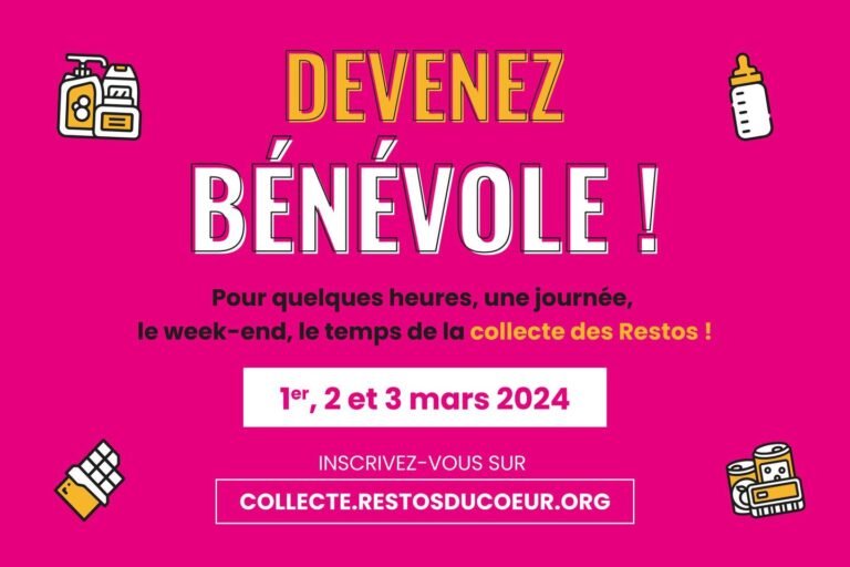 Les Restos du Cœur : collecte nationale ces 1er, 2 et 3 mars 2024