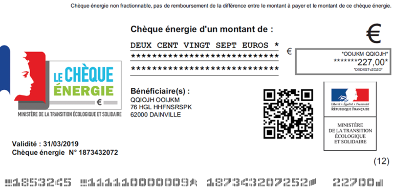 Chèque énergie : Un service de réclamation sera ouvert en juillet