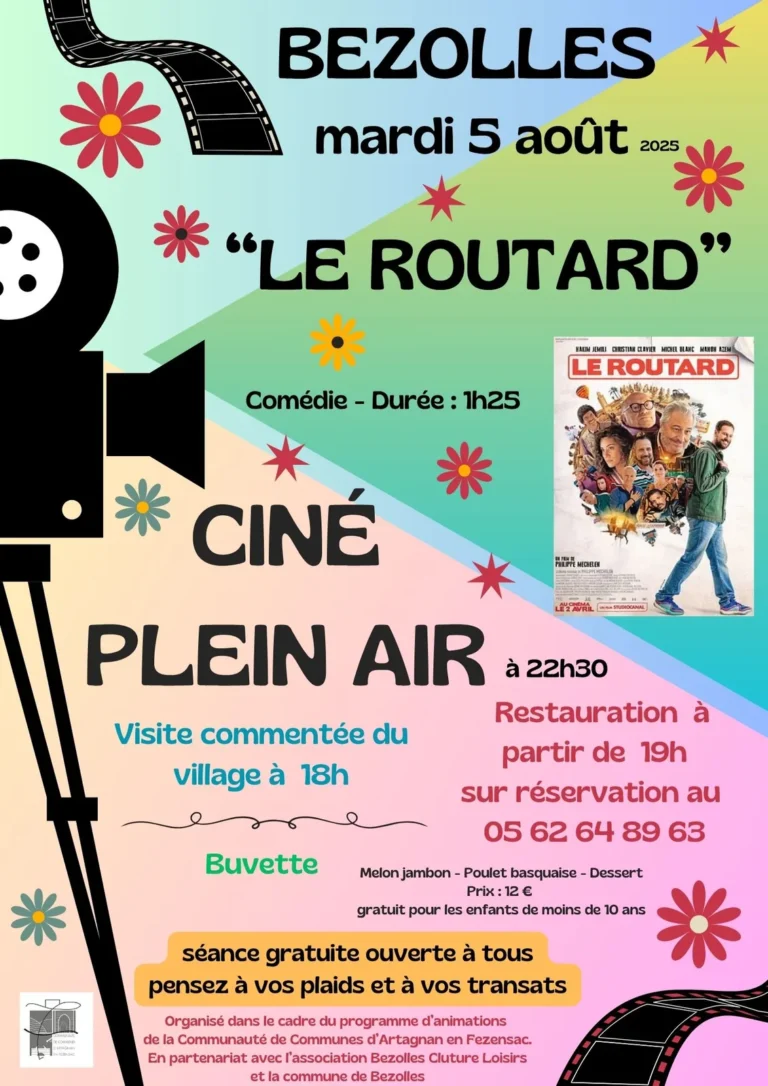 Cinéma en plein air : “Le Routard” à Bezolles