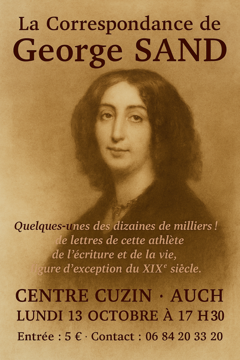 Lecture mensuelle du Griot Blanc : Geneviève Bigueure nous parle de George Sand