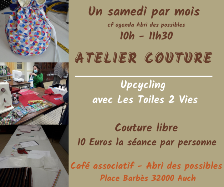 Créativité et partage à L’Abri des Possibles à Auch : un atelier couture ouvert à tous