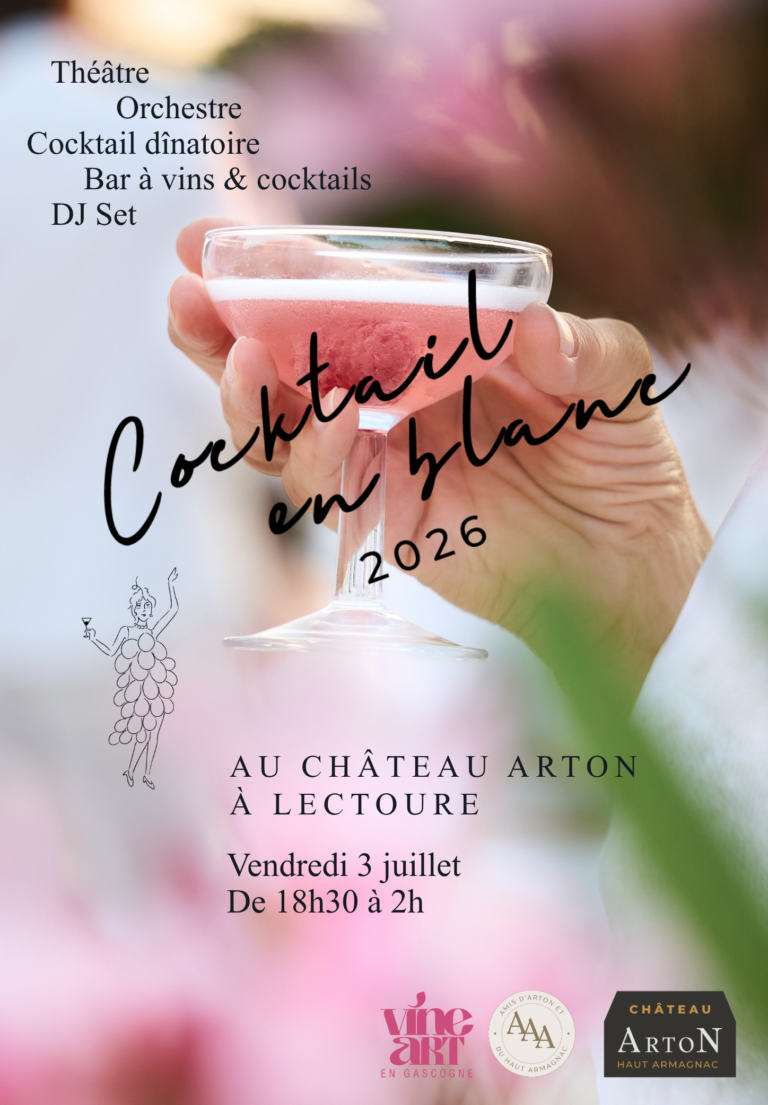 Le Festival VineArt en Gascogne ouvre sa 6e édition au Château Arton avec un Cocktail en Blanc